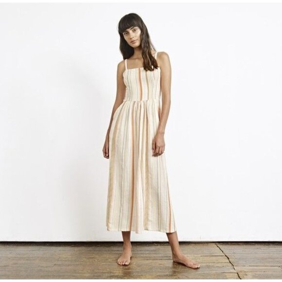 Ace & Jig Kennedy Striped Midi Dress in Ray Size Medium - Picture 1 of 11